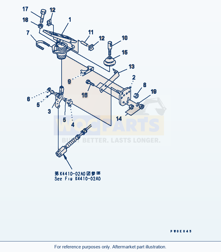 Komatsu WA380-5-SN Floor Frame (Pedal) parts diagram