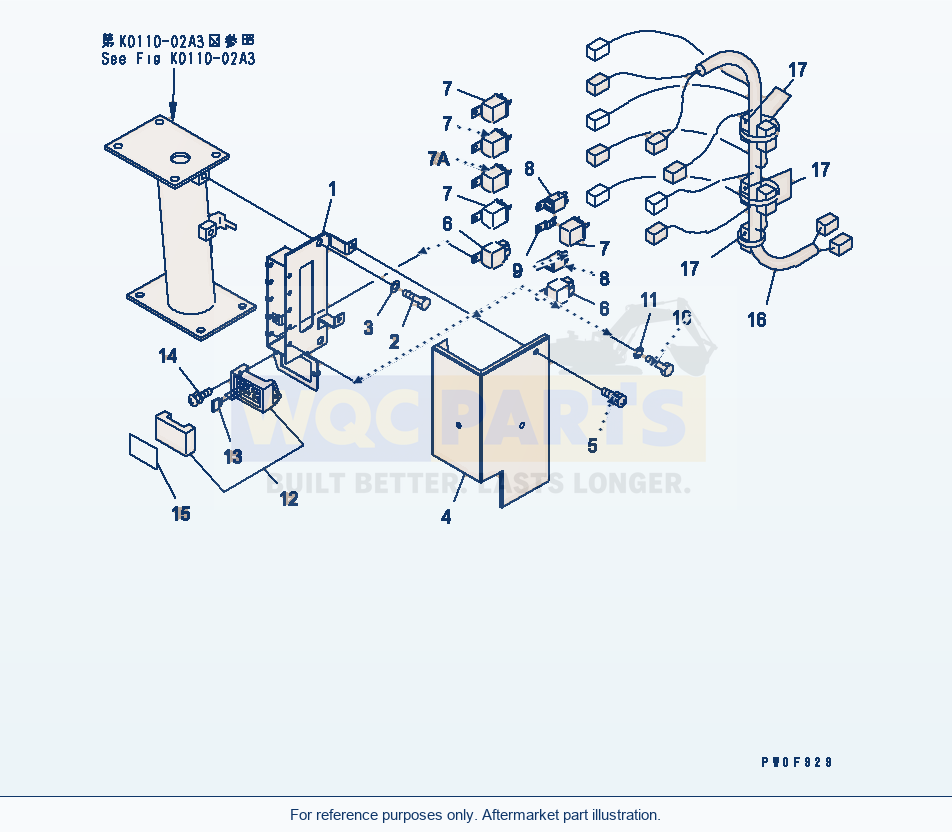 Komatsu WA380-5-SN Floor Harness (For 2-Persons Cab)(#60134-) parts diagram