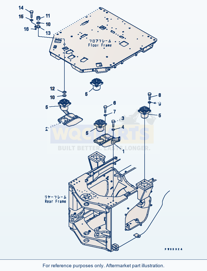Komatsu WA380-5-SN Floor Support parts diagram