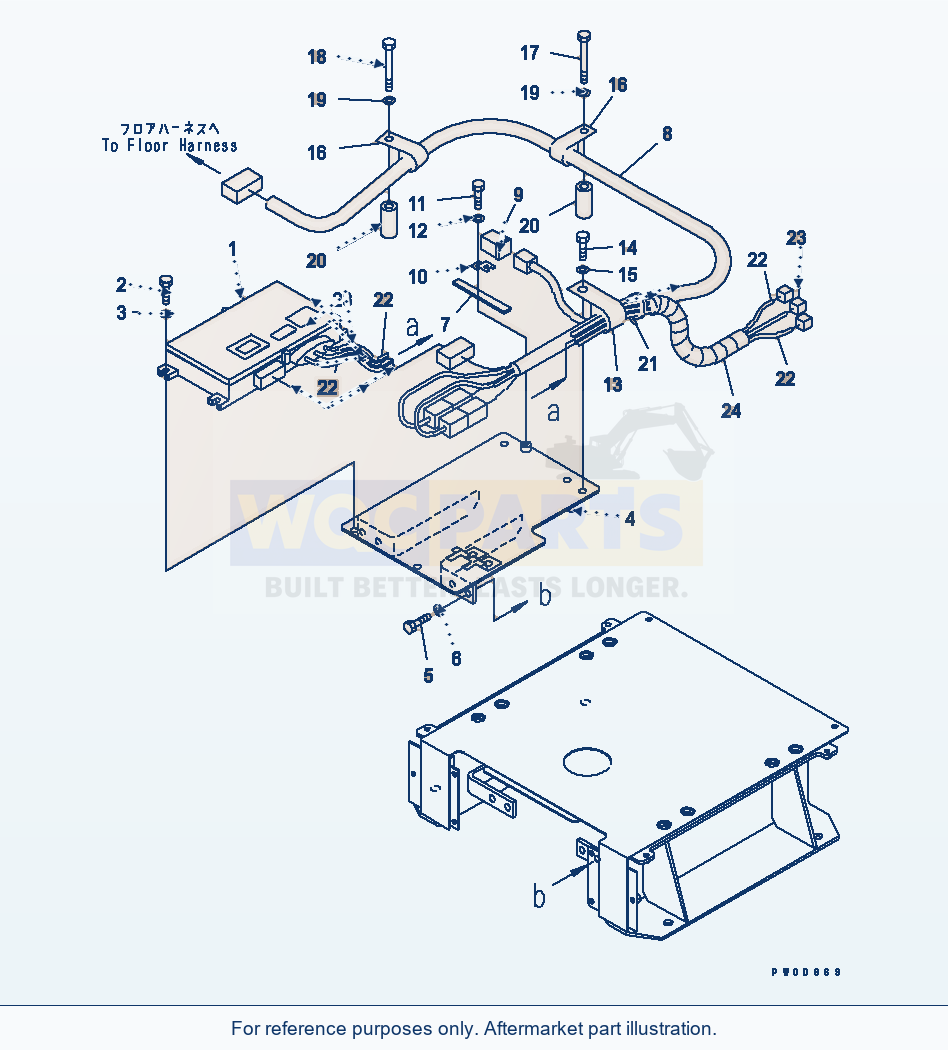 Komatsu WA380-5-SN Komtrax Harness parts diagram