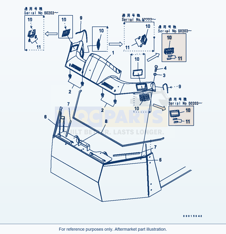 Komatsu WA380-5-SN Rops And Head Guard Canopy (Accesary) parts diagram