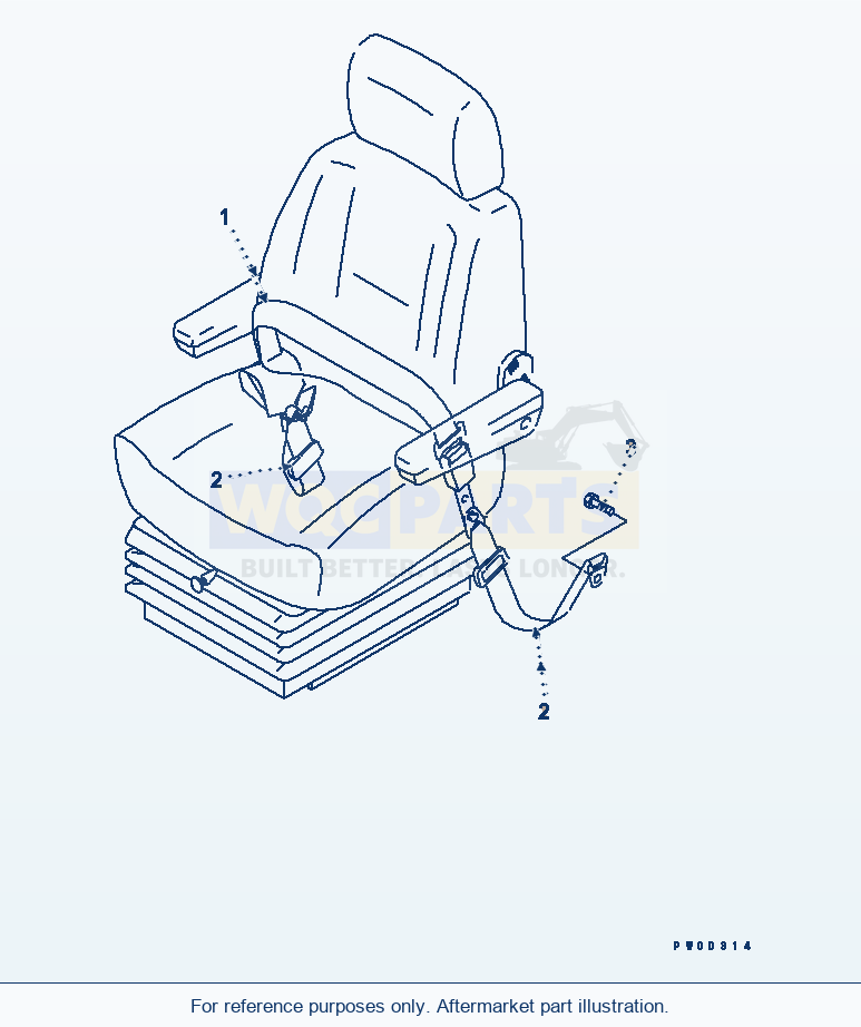 Komatsu WA380-5-SN Seat Belt (56 mm) (Kab) parts diagram