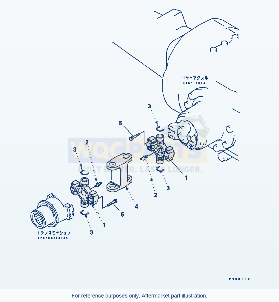 Komatsu WA380-5-SN Drive Shaft (Rear) parts diagram