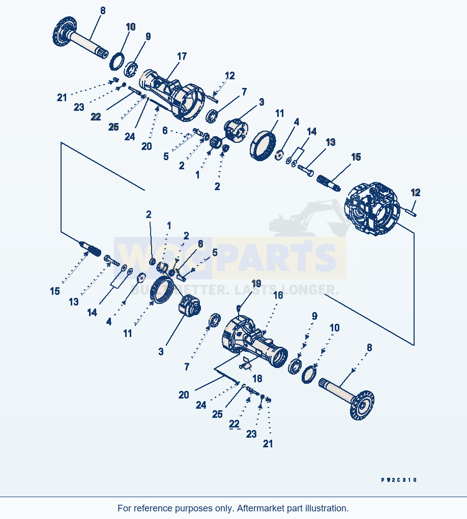 Komatsu WA380-5-SN Rear Axle (Final Drive) parts diagram