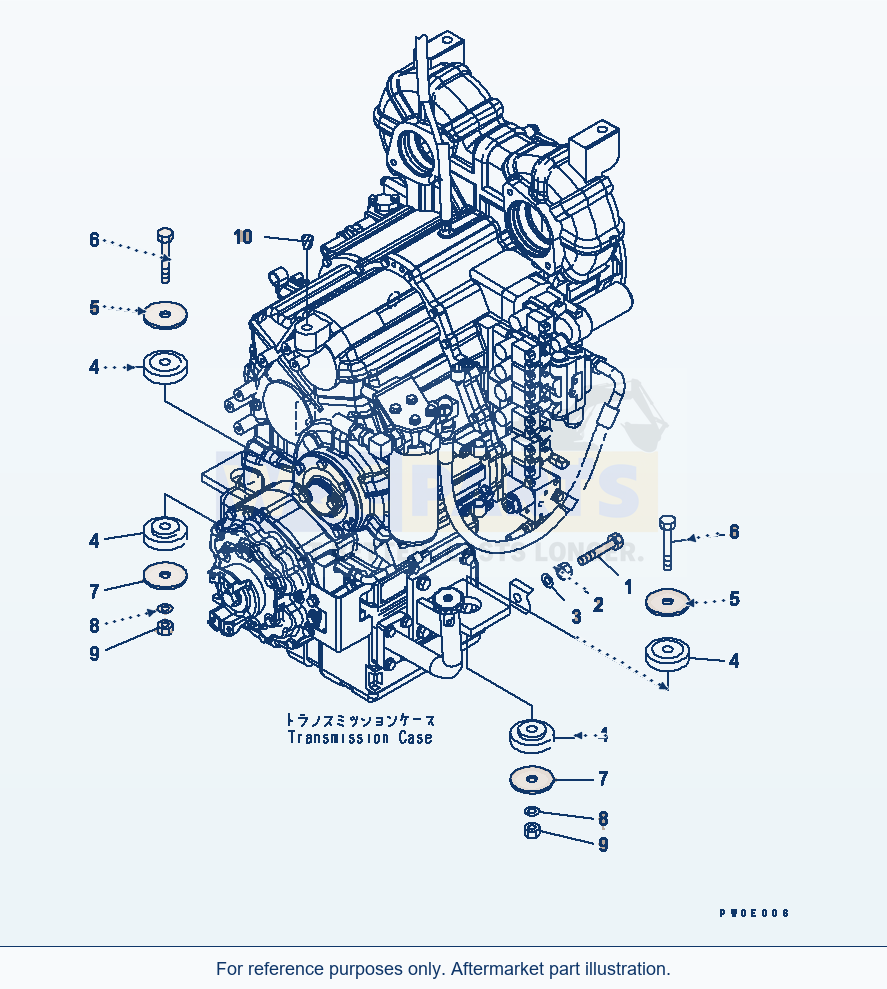 Komatsu WA380-5-SN Torque Converter And Transmission Mounting parts diagram