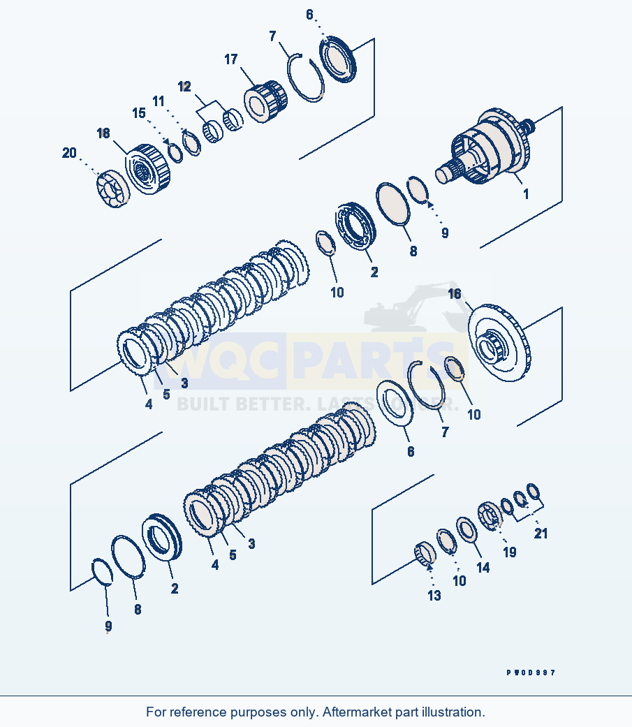 Komatsu WA380-5-SN Transmission (1St And 4Th Clutch) parts diagram