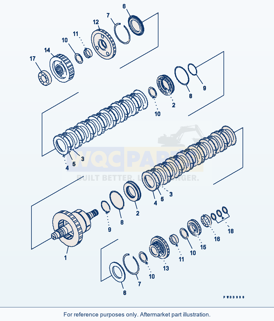 Komatsu WA380-5-SN Transmission (2Nd And 3Rd Clutch) parts diagram