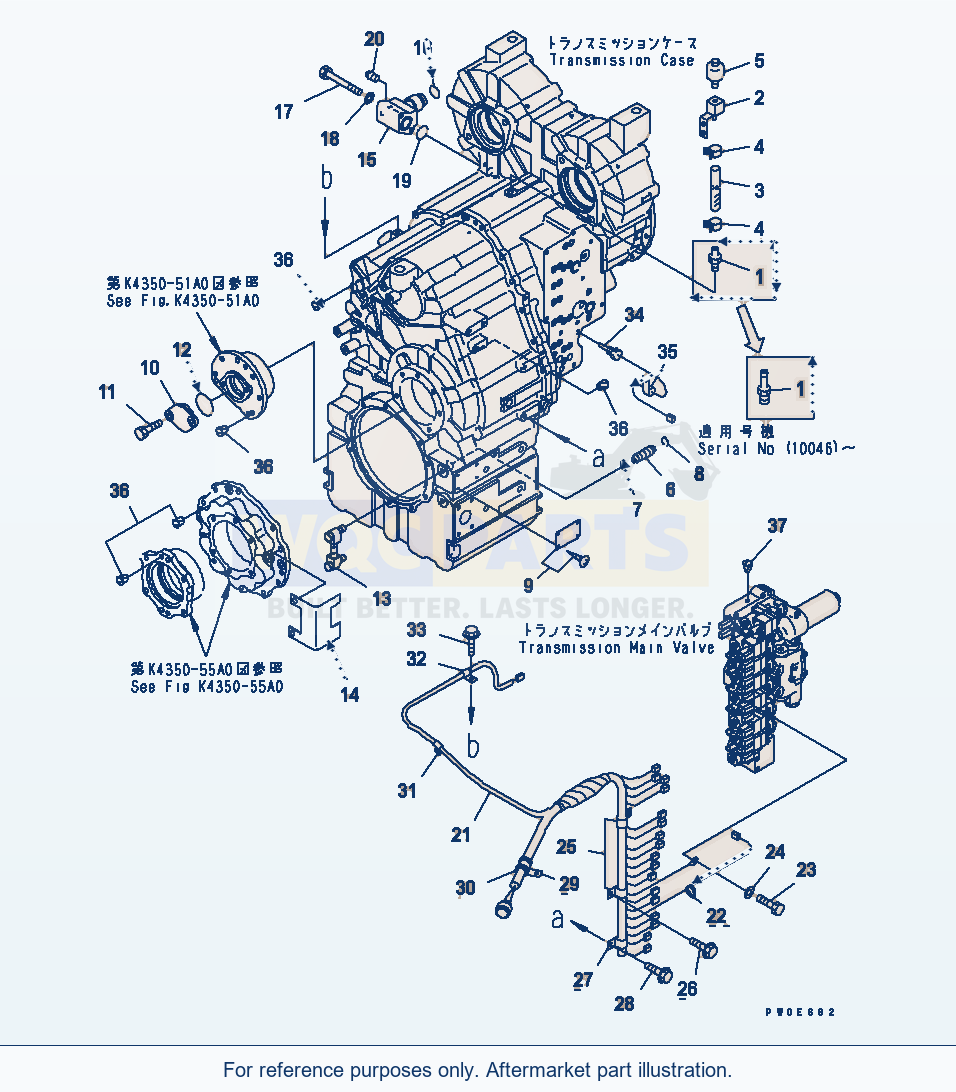 Komatsu WA380-5-SN Transmission (Accessory) (With Lock-Up) parts diagram