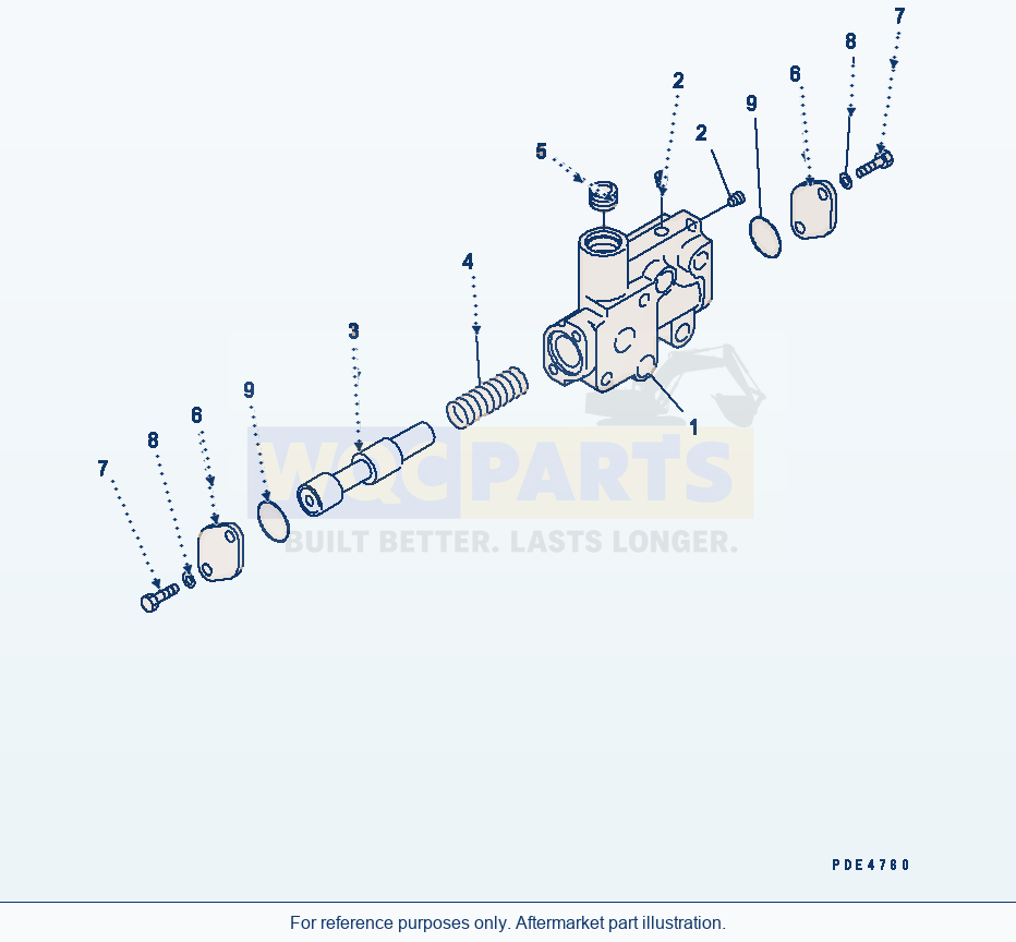 Komatsu WA380-5-SN Transmission Flow Control Valve parts diagram