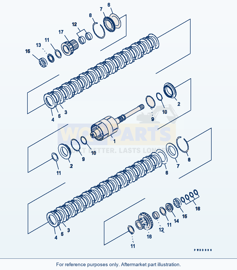 Komatsu WA380-5-SN Transmission (Forward And Reverse Clutch) parts diagram