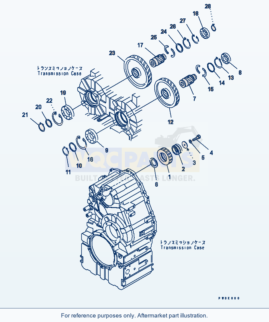 Komatsu WA380-5-SN Transmission (P.T.O.) parts diagram