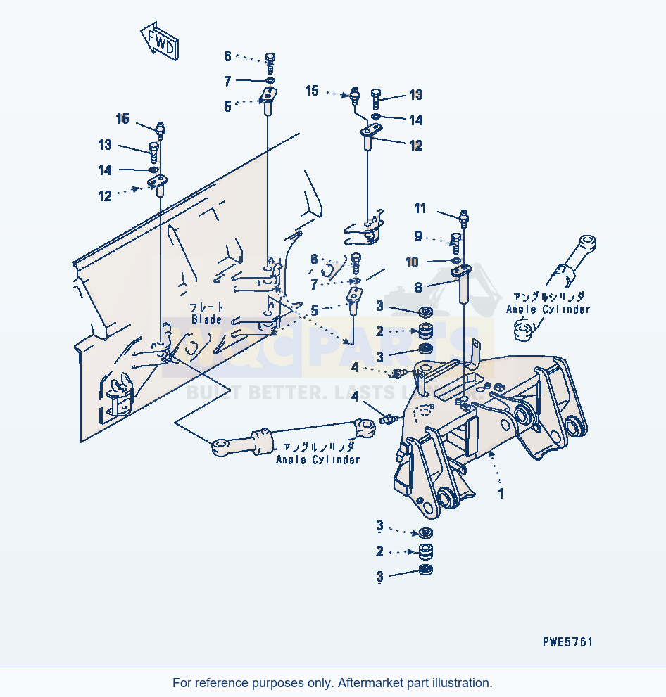 Komatsu WA380-5-SN Blade (P.A.P.) (Carrier) parts diagram