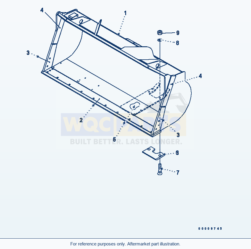 Komatsu WA380-5-SN Bucket 2.7m³ (For Hi Lift) parts diagram