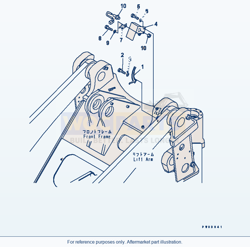 Komatsu WA380-5-SN Lift Arm And Bellcrank (Boom Kick Out) parts diagram