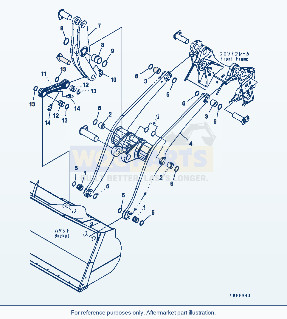 Komatsu WA380-5-SN Lift Arm And Bellcrank (For Load Meter) parts diagram