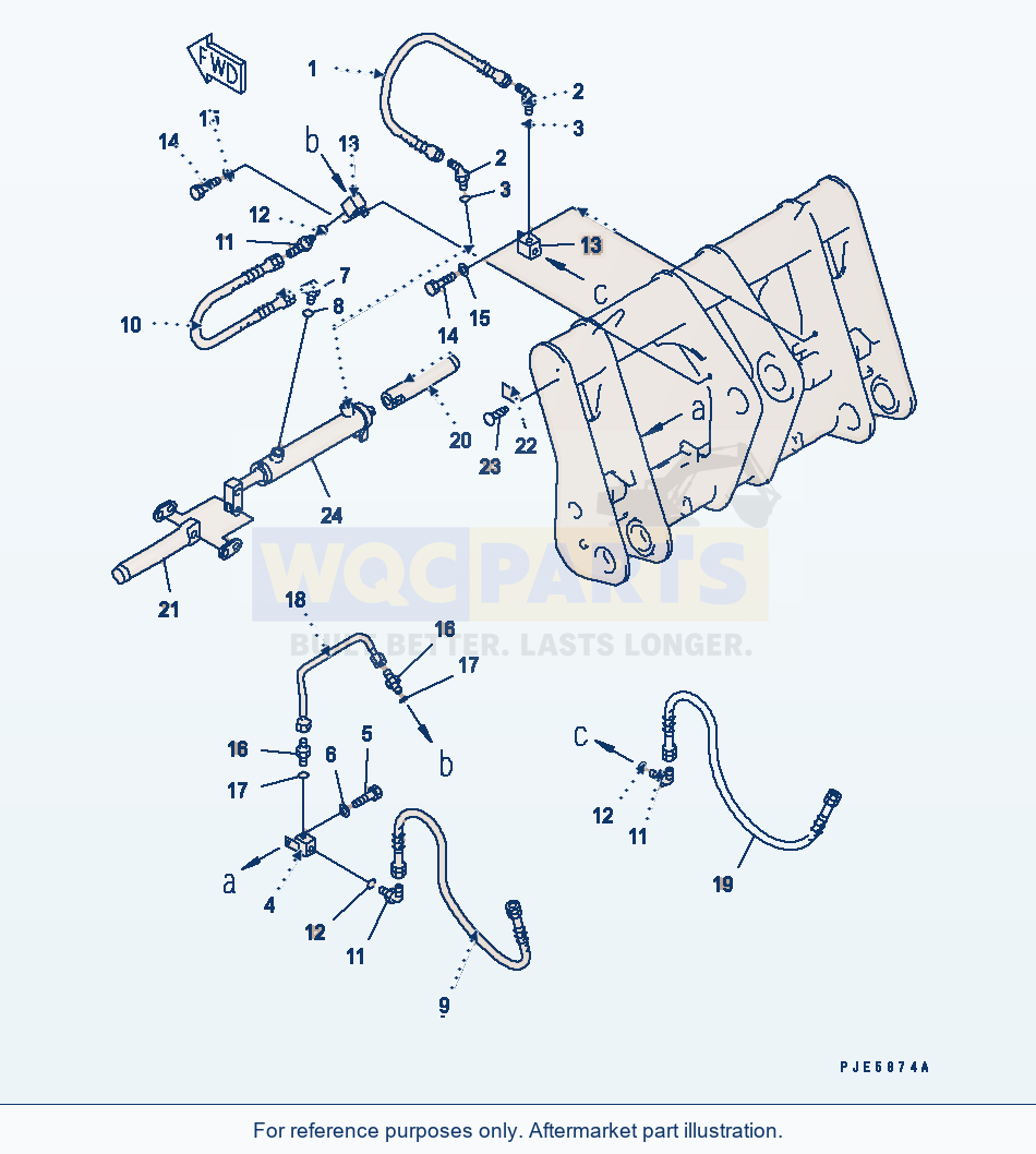 Komatsu WA380-5-SN Multi Coupler (Hydraulic Piping) parts diagram
