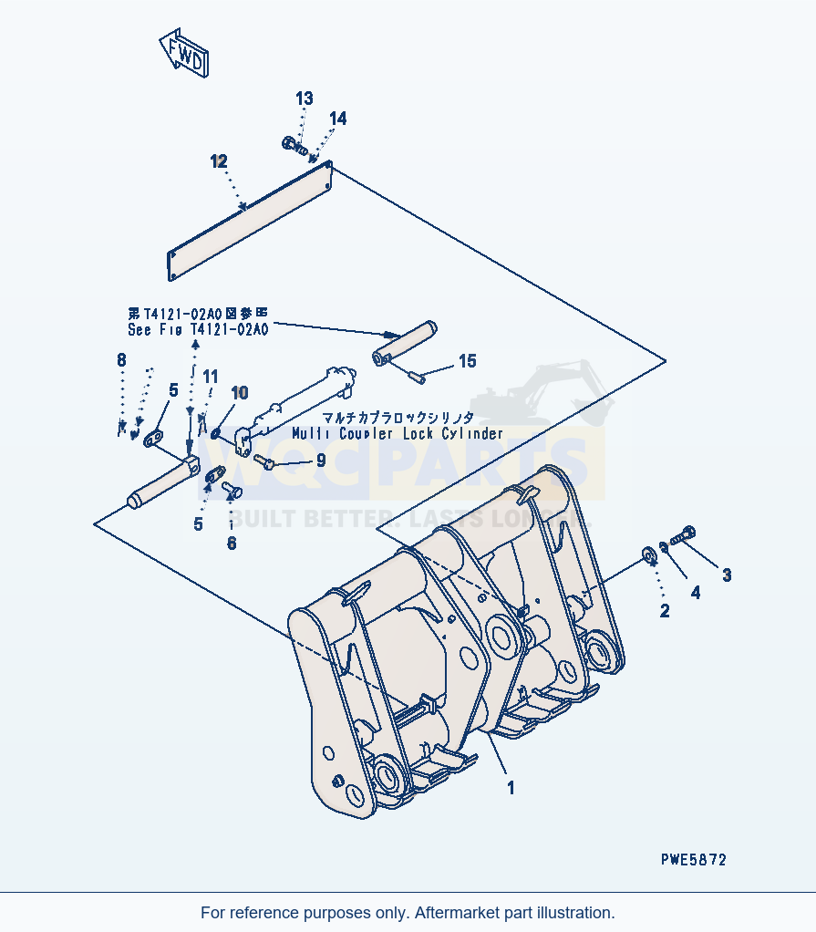 Komatsu WA380-5-SN Multi Coupler (With P.A.P. Or S.P.A.P.) parts diagram
