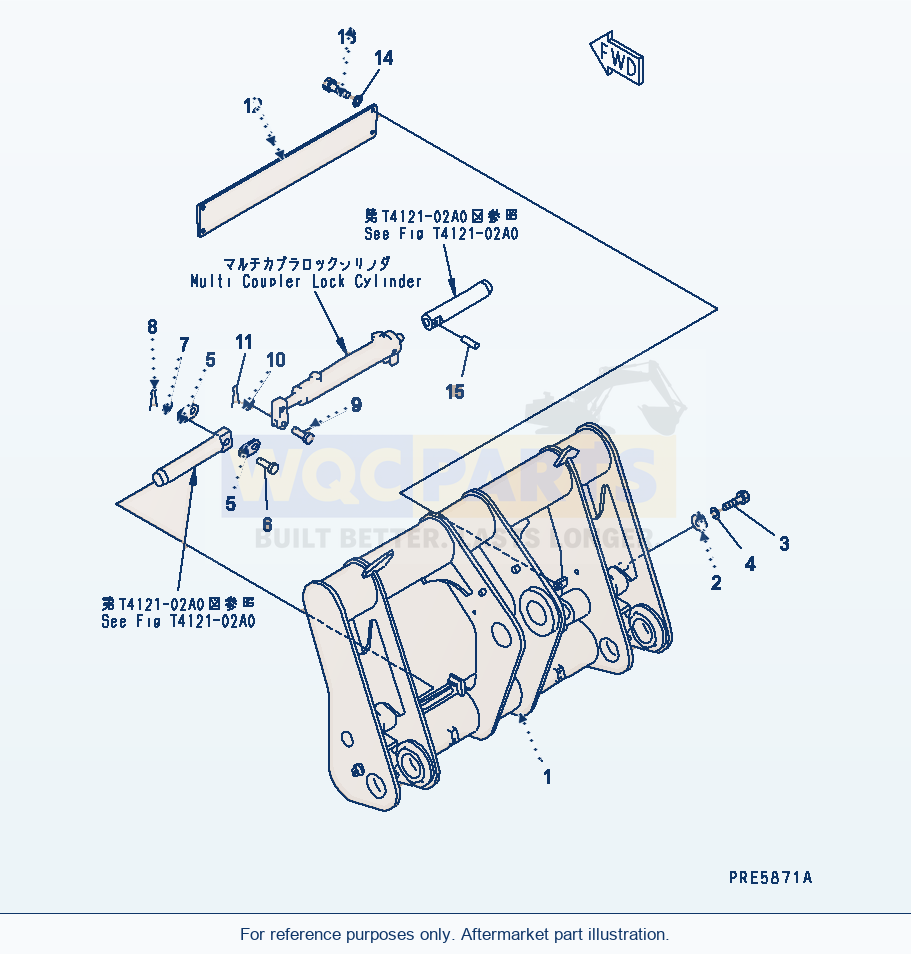 Komatsu WA380-5-SN Multi Coupler parts diagram