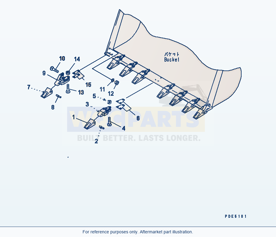 Komatsu WA380-5-SN Tip Tooth parts diagram