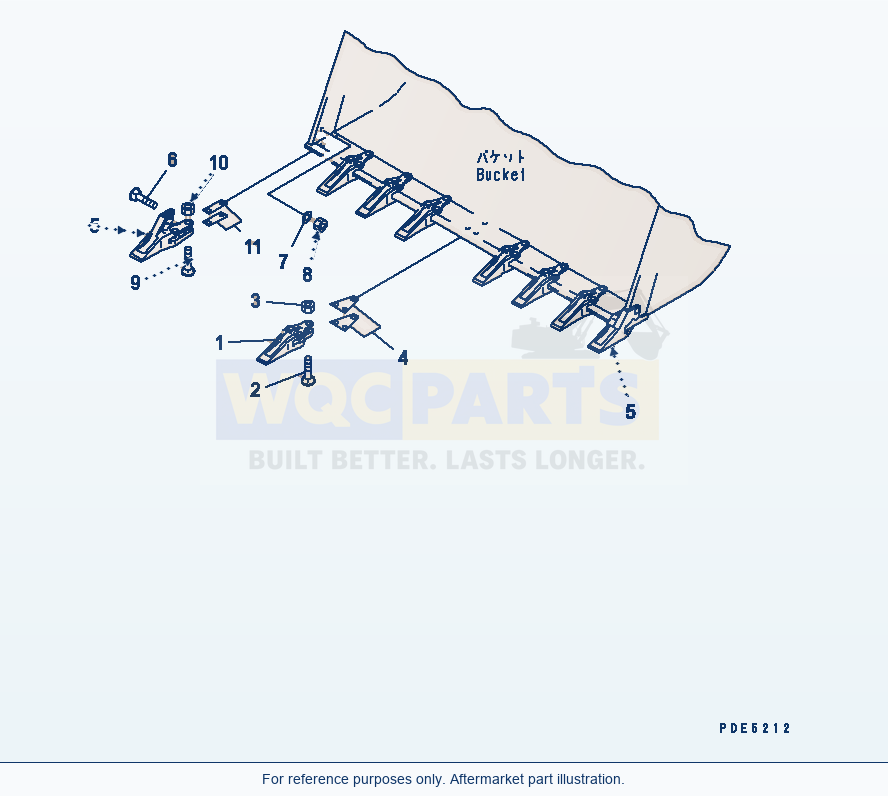 Komatsu WA380-5-SN Tooth (For Both Side Dump Bucket) parts diagram