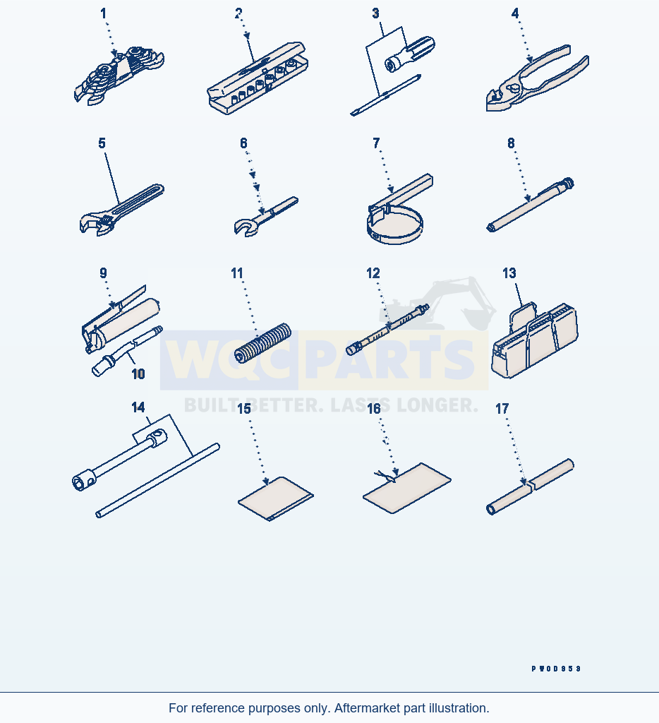 Komatsu WA380-5-TN Tool parts diagram
