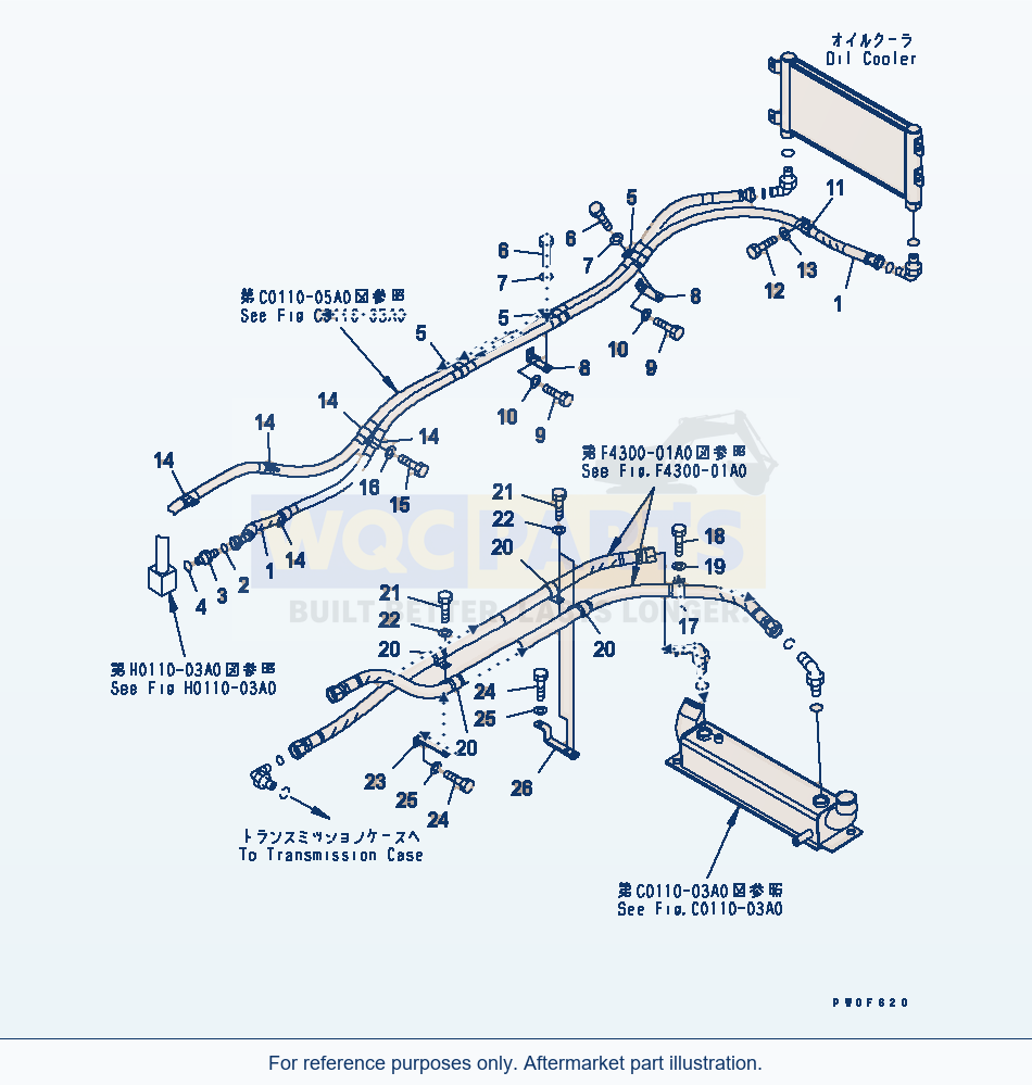 Komatsu WA380-5-TN Cooling Line parts diagram