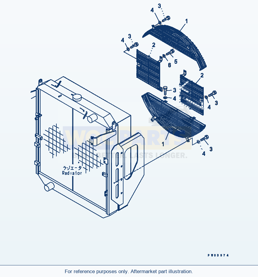 Komatsu WA380-5-TN Fan Guard parts diagram