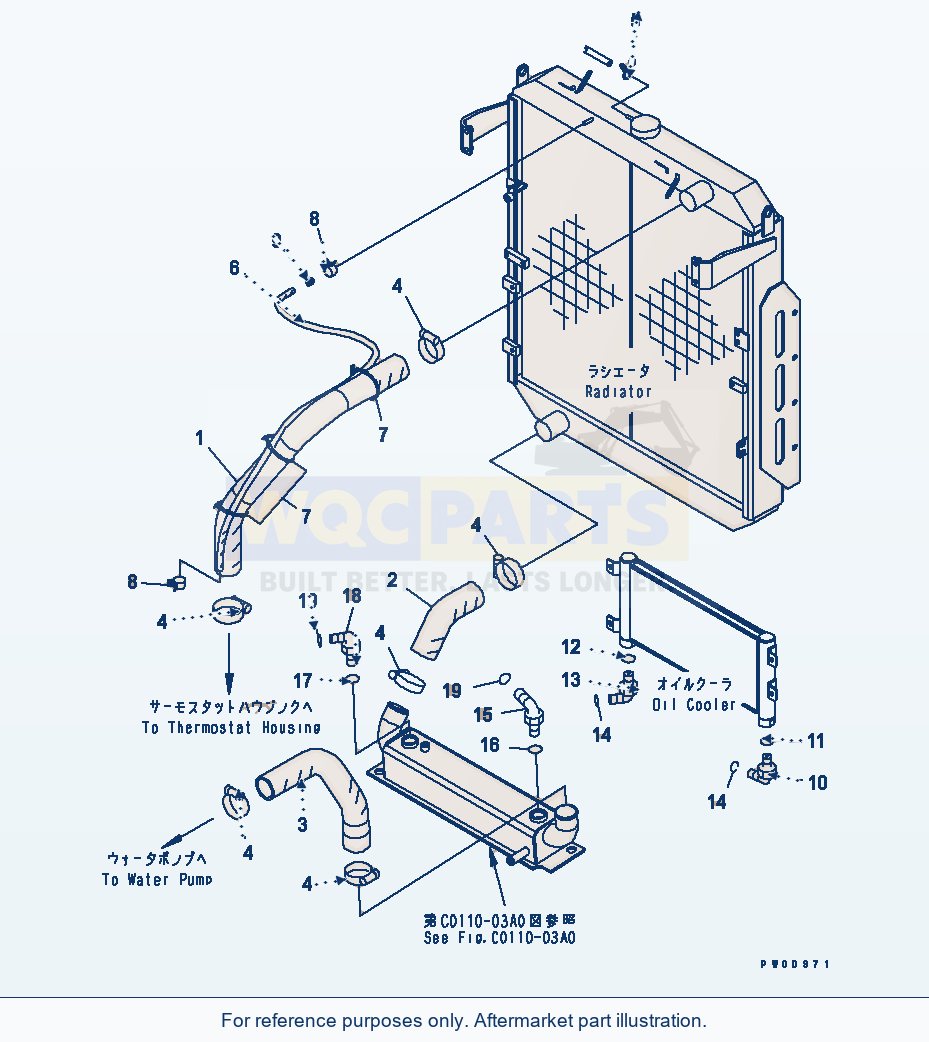 Komatsu WA380-5-TN Radiator (Radiator Piping) parts diagram