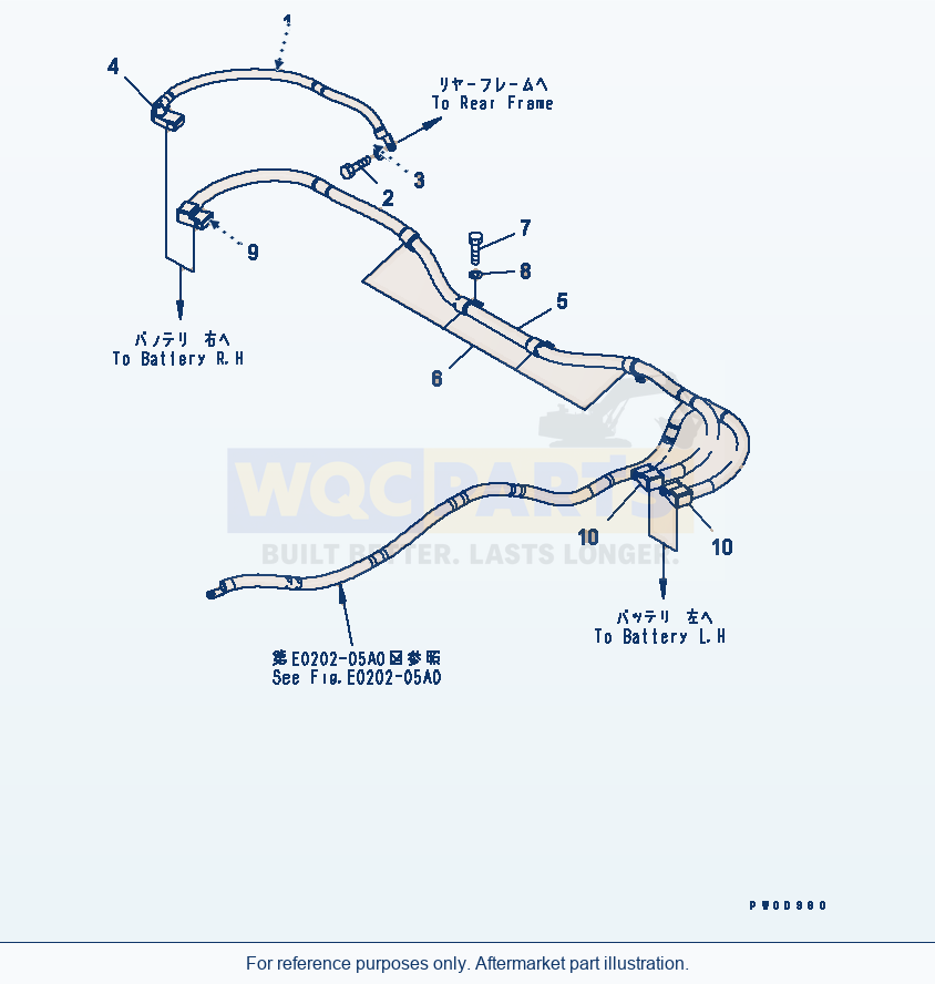 Komatsu WA380-5-TN Battery Box (Electrical Battery Line) parts diagram