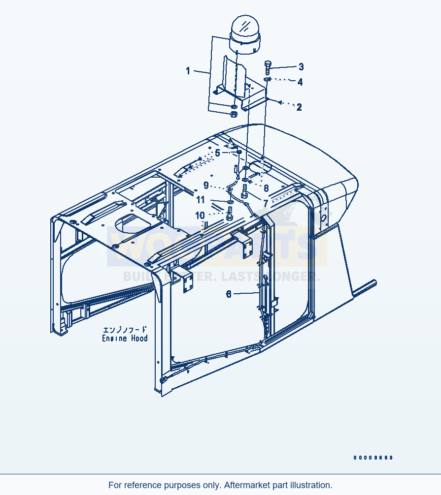 Komatsu WA380-5-TN Beacon Lamp (For Tunnel Spec.) parts diagram