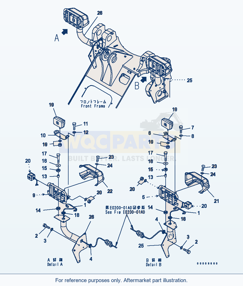 Komatsu WA380-5-TN Head Lamp (For Tunnel Spec.) parts diagram