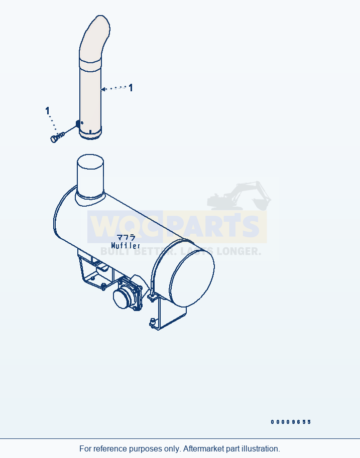 Komatsu WA380-5-TN Exhaust Pipe (For Tunnel Spec.) parts diagram