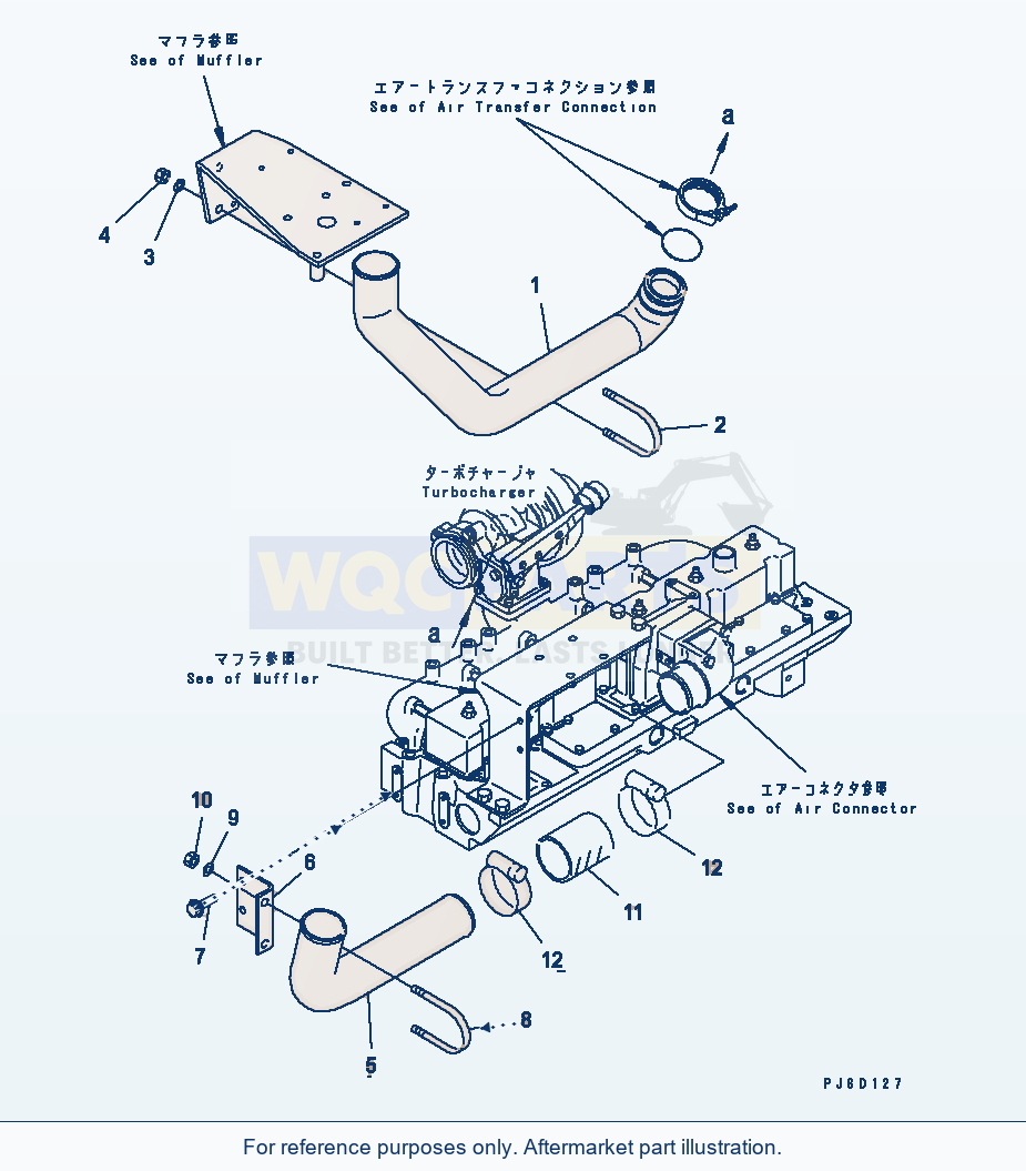 Komatsu WA380-5-TN Air Pipe(#26800007-) parts diagram