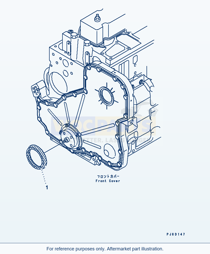 Komatsu WA380-5-TN Front Dast Seal parts diagram