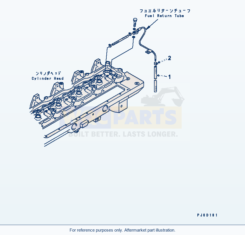 Komatsu WA380-5-TN Fuel Return Tube(#26800007-) parts diagram