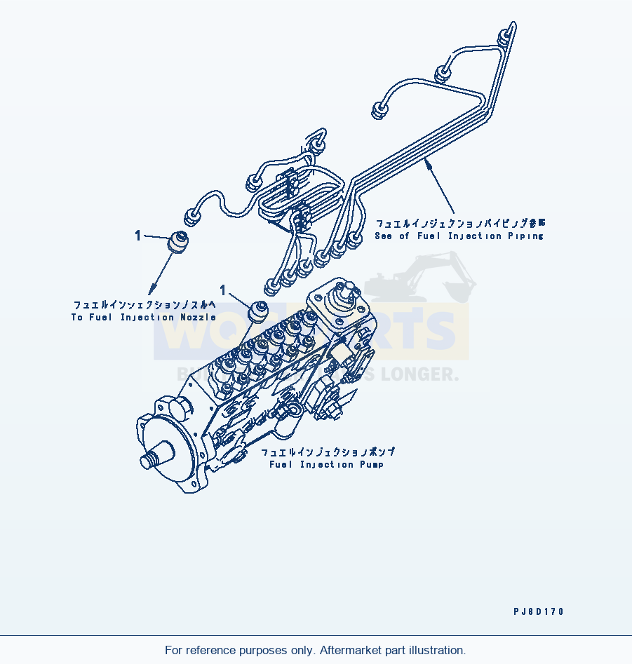 Komatsu WA380-5-TN Injection Tube Cover parts diagram