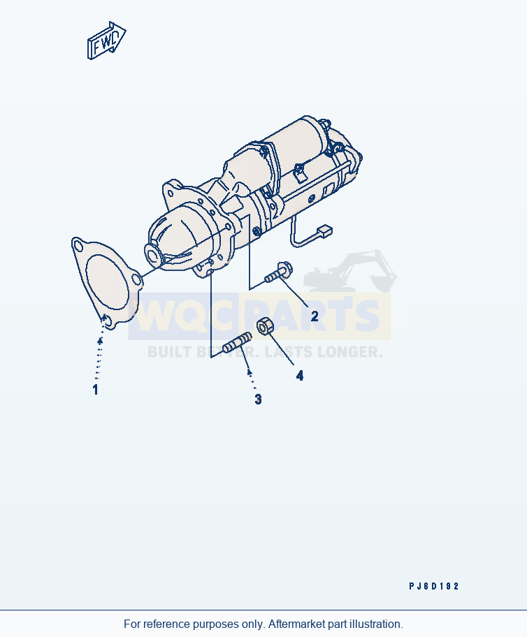 Komatsu WA380-5-TN Starter Motor Mounting(#26800007-) parts diagram