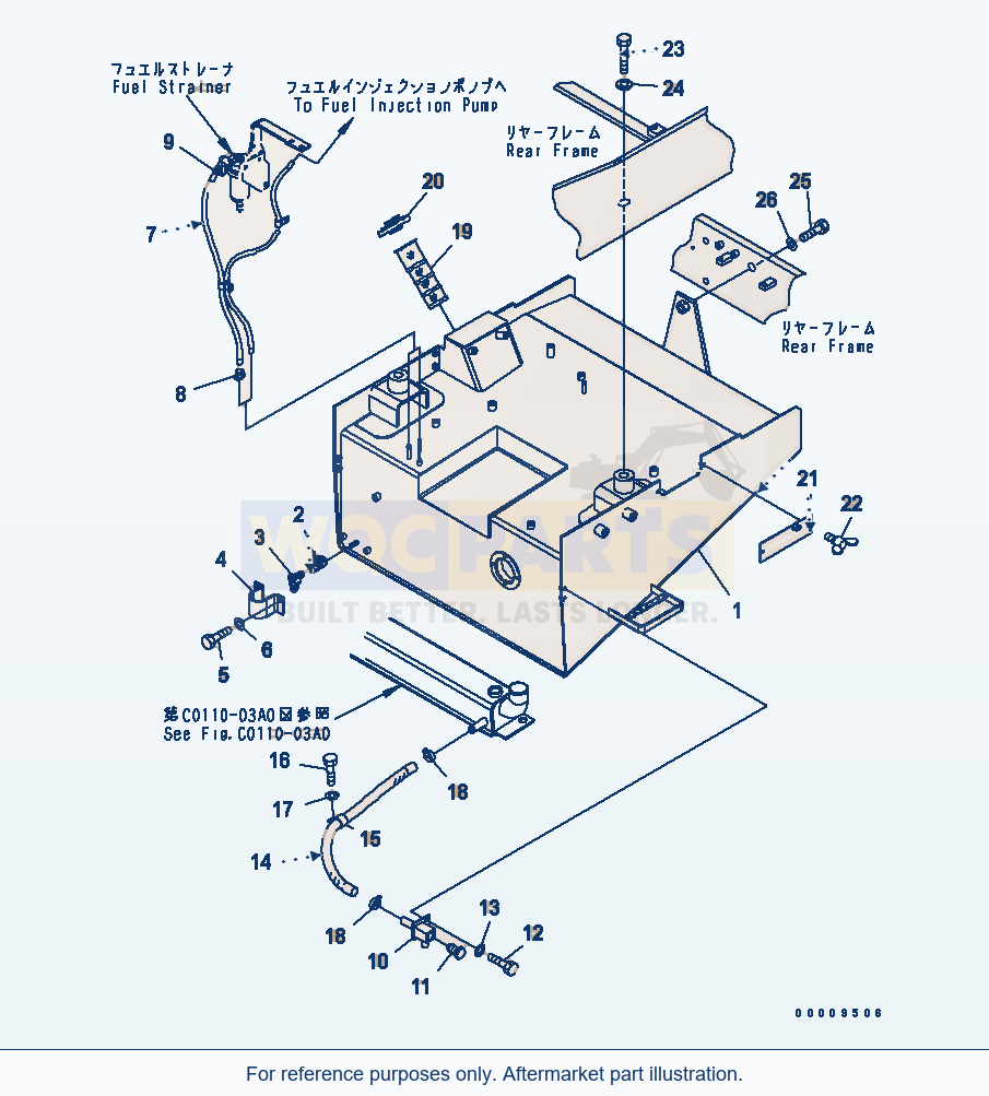 Komatsu WA380-5-TN Fuel Tank (For Tunnel Spec.) parts diagram
