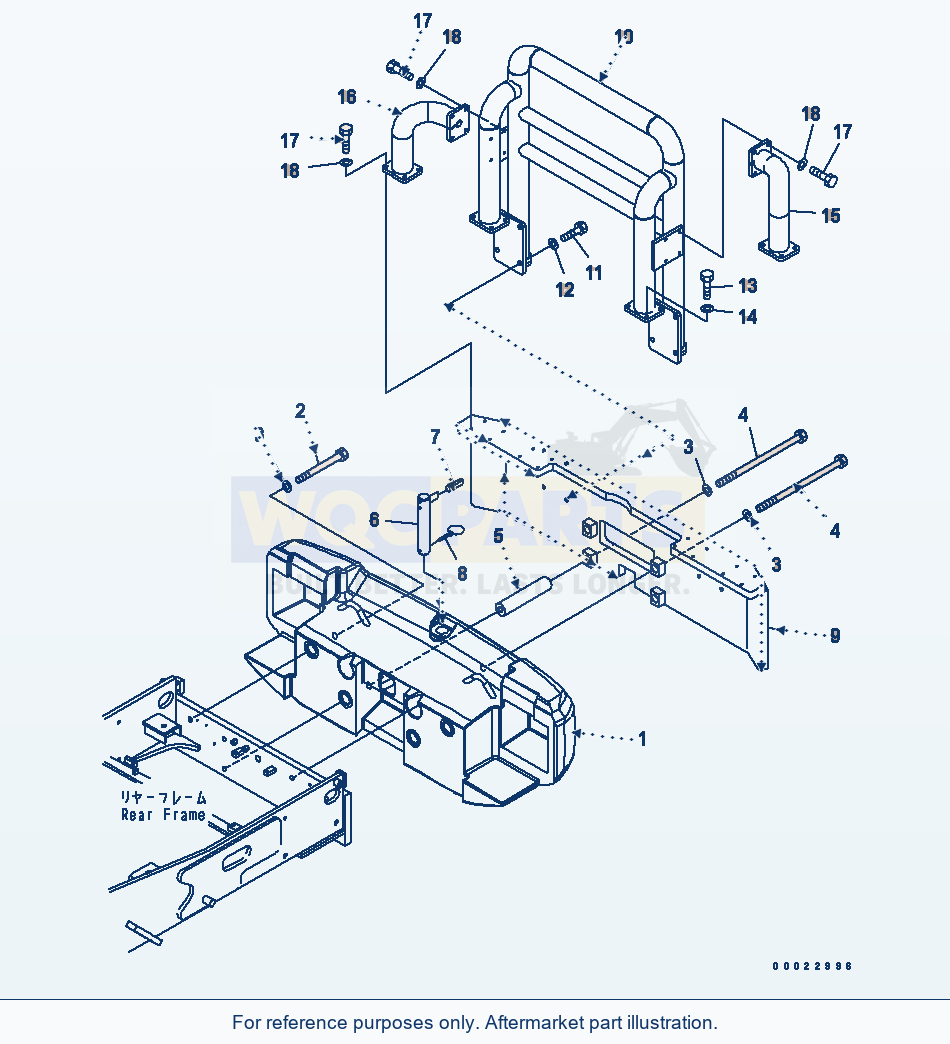 Komatsu WA380-5-TN Counter Weight (Rear Guard) (Tunnel Spec.) parts diagram