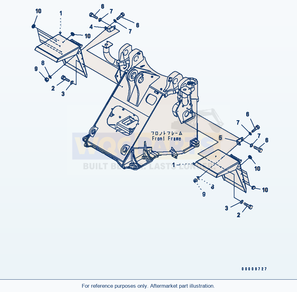 Komatsu WA380-5-TN Front Fender (For Tunnel Spec.) parts diagram