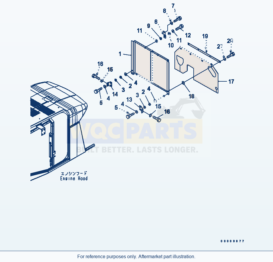 Komatsu WA380-5-TN Hood (Buffle) (For Tunnel Spec.) parts diagram