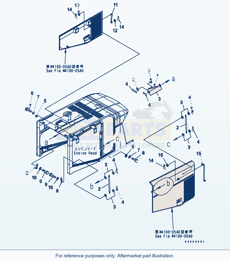 Komatsu WA380-5-TN Hood (Gas Spring) (For Tunnel Spec.) parts diagram