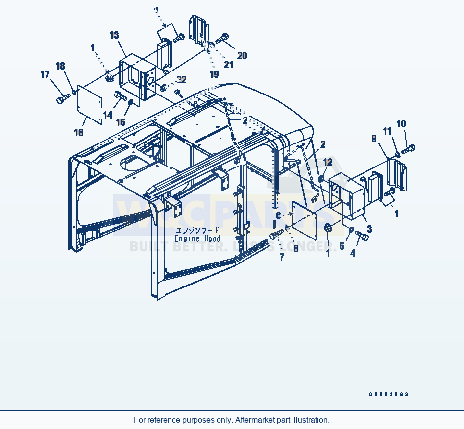 Komatsu WA380-5-TN Hood (Lamp And Bracket) (For Tunnel Spec.) parts diagram