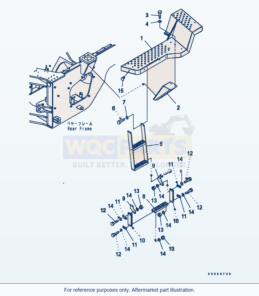 Komatsu WA380-5-TN Ladder (Floor L.H.) (For Tunnel Spec.) parts diagram
