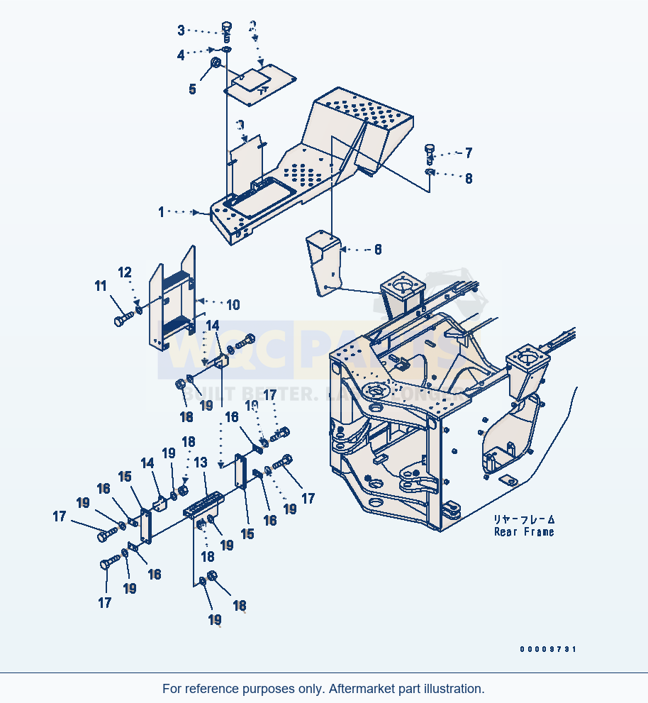 Komatsu WA380-5-TN Ladder (Floor R.H.) (For Tunnel Spec.) parts diagram