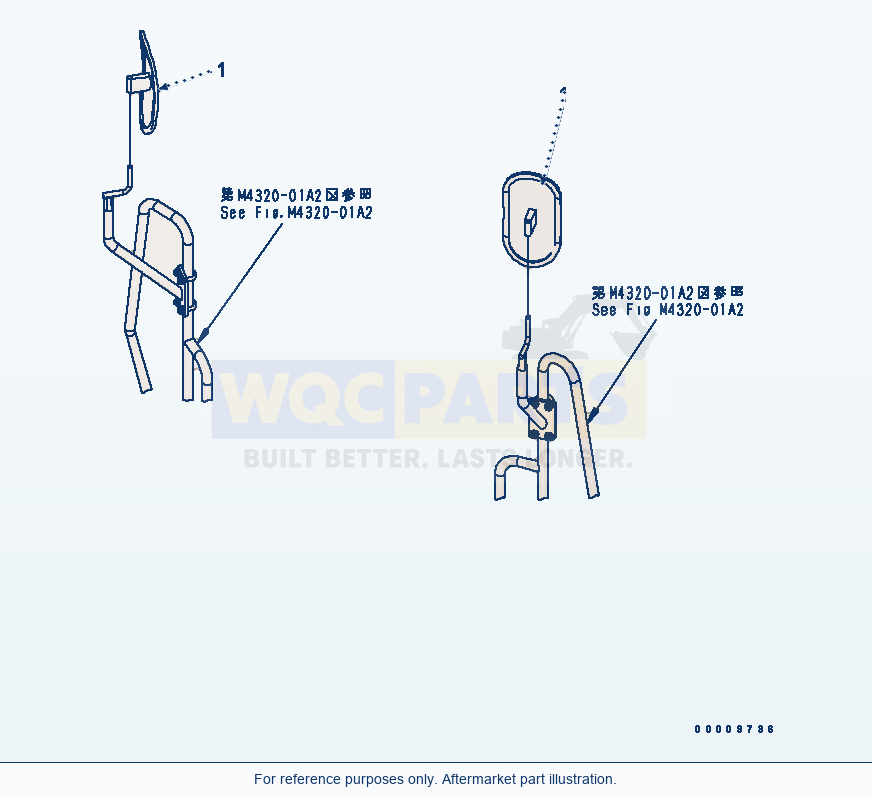 Komatsu WA380-5-TN Mirror (For Tunnel Spec.) parts diagram