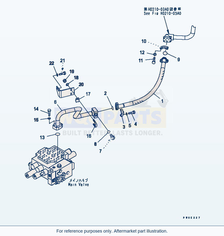 Komatsu WA380-5-TN Hydraulic Piping (Delivery Line Hose) parts diagram