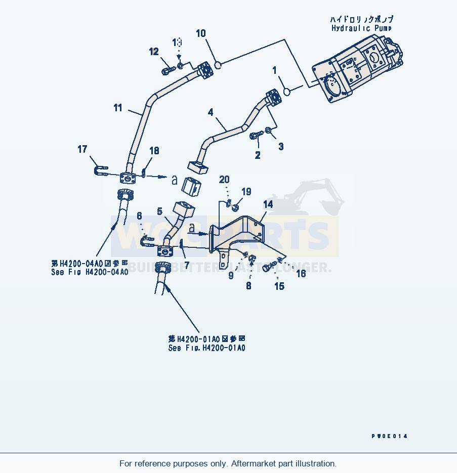 Komatsu WA380-5-TN Hydraulic Pump (Steering And Switch Line) parts diagram