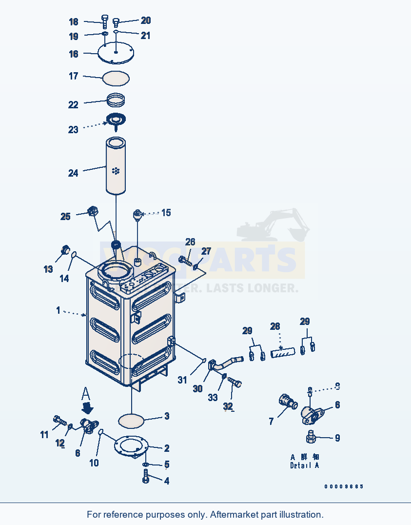 Komatsu WA380-5-TN Hydraulic Tank (For Tunnel Spec.) parts diagram