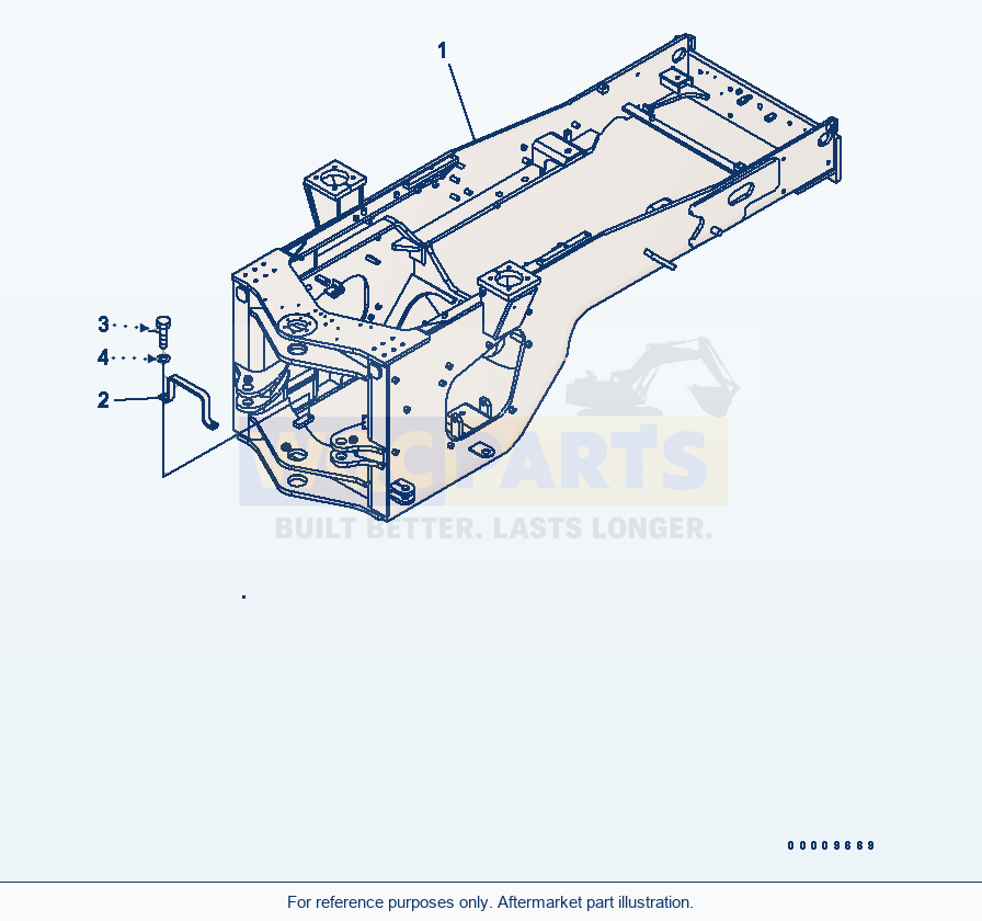 Komatsu WA380-5-TN Rear Frame (For Tunnel Spec.) parts diagram